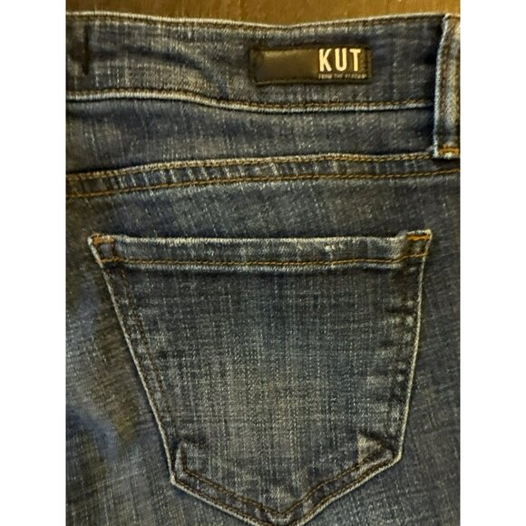 Kut From The Kloth Amy Crop Straight Leg Rolled Raw Hem Jeans Size 6 - Picture 7 of 11
